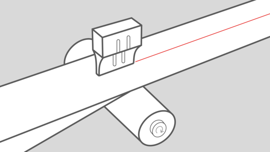Sistema Microbond durante el corte de una tela no tejida