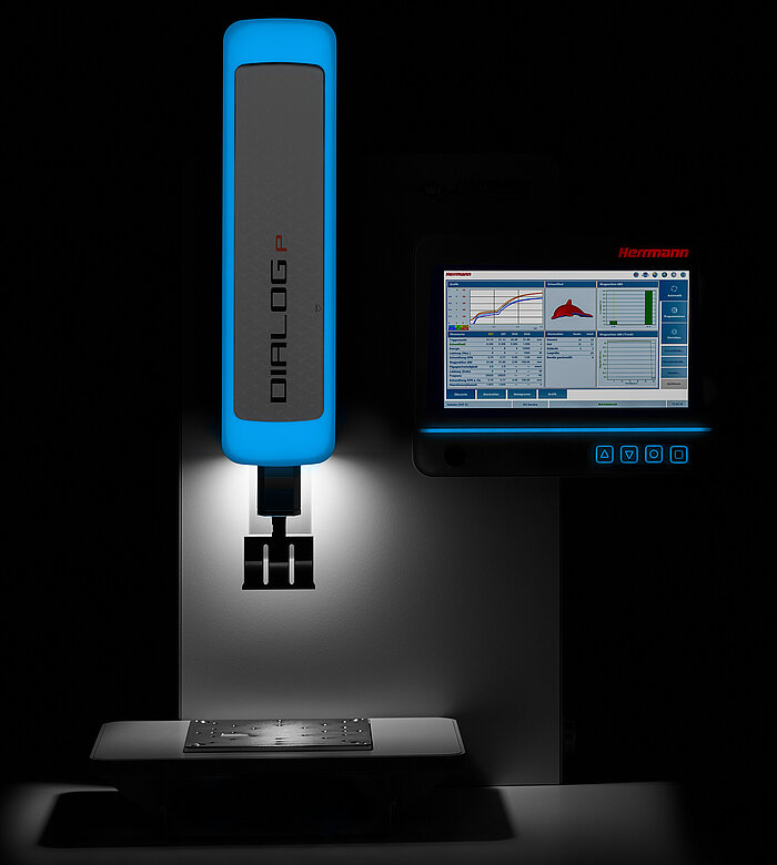 HiQ Dialog P iluminada en un entorno oscuro