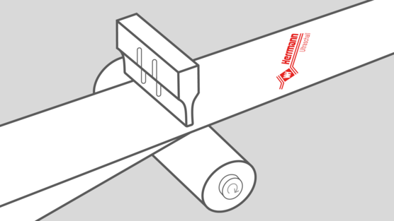 Sistema Microbond durante el gofrado de una tela no tejida